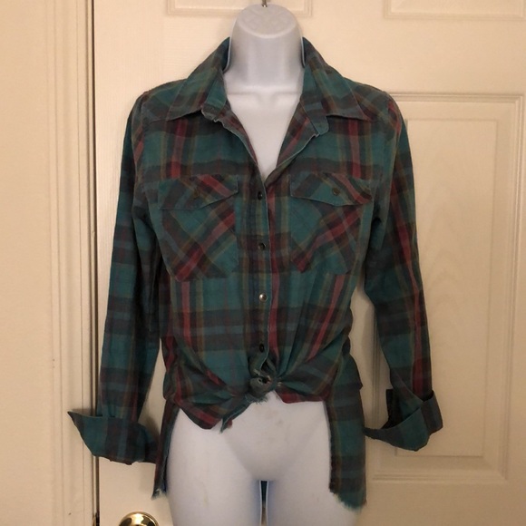 Blue Plaid Button up - Picture 7 of 16